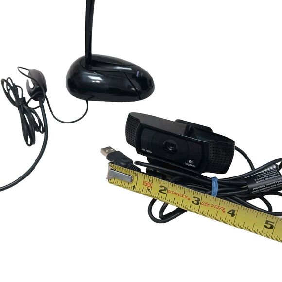 Logitech C920 HD Pro Webcam Black & Insignia USB Microphone Set Open Box Great! - Picture 9 of 16